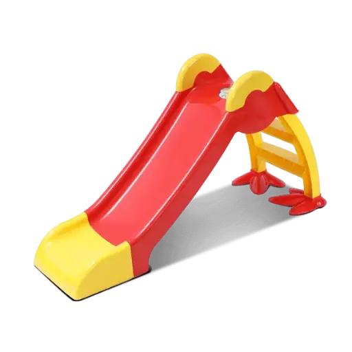RFL Frogy Slider 4-in-1 Indoor Kids Slide and Swing Set, Multi-Functional Play Set with Climbing Ladder, Red and Yellow